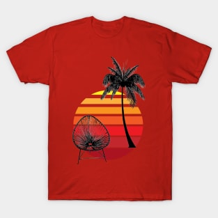 Acapulco chair vintage sunset retro mexican design T-Shirt